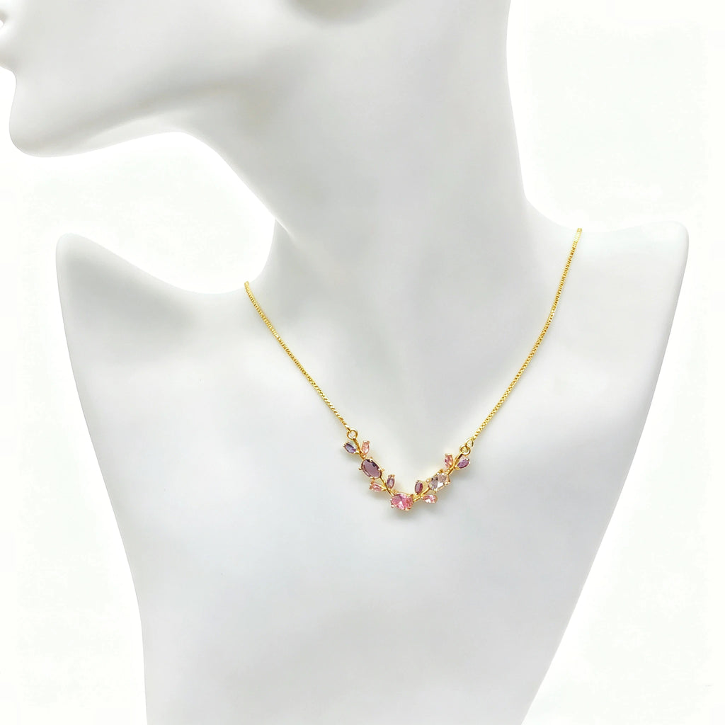 Crystal Leaf Vine Jewelry Set – Necklace & Bracelet