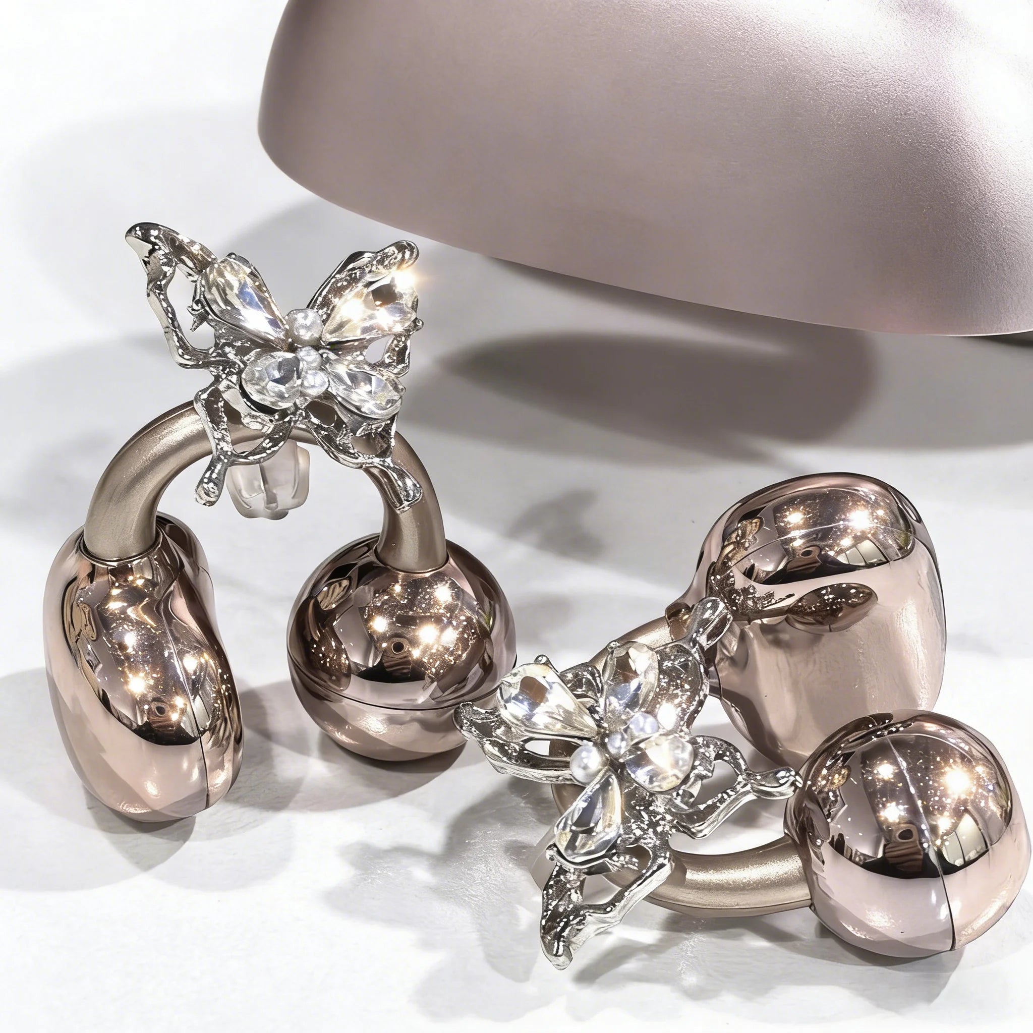 Rhinestone Butterfly Earphone Clips – Luxury Glitter DIY Accessory for Women