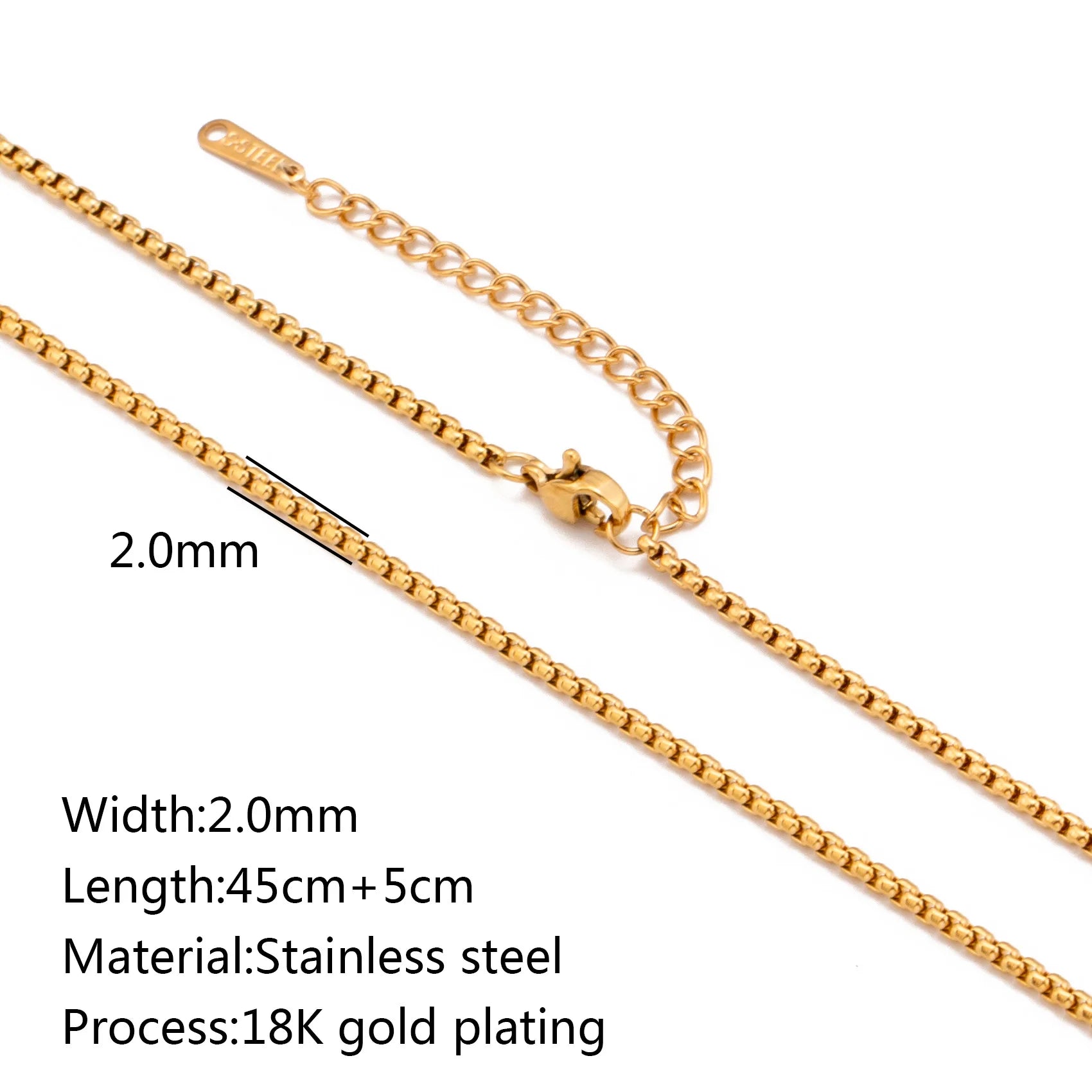 5-Piece Chain Necklace Set – 18K Gold Plated Stainless Steel Layering Necklaces