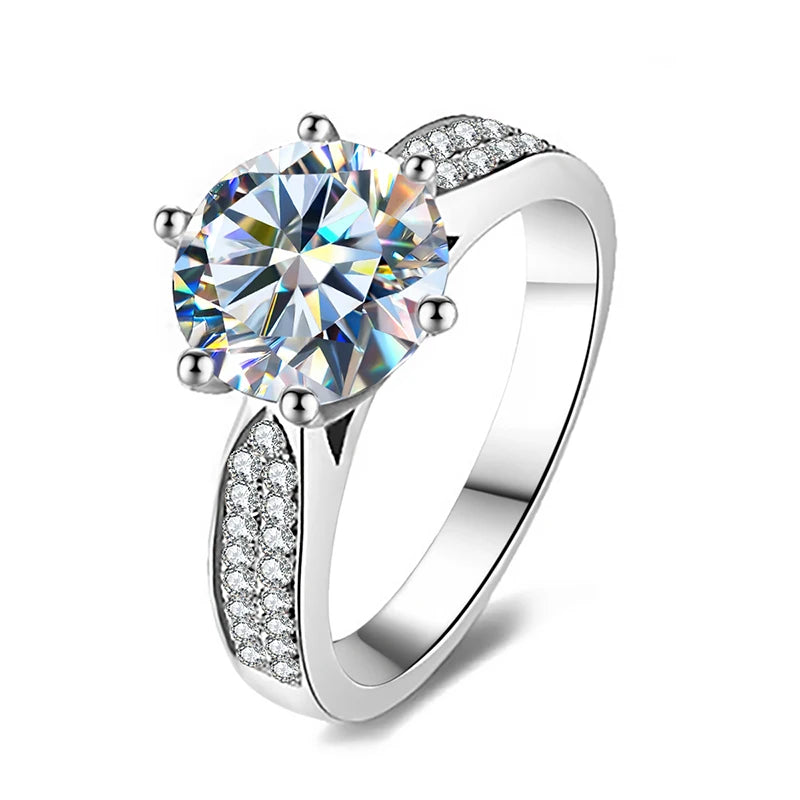 1CT Moissanite Engagement Ring | 925 Sterling Silver | GRA Certified