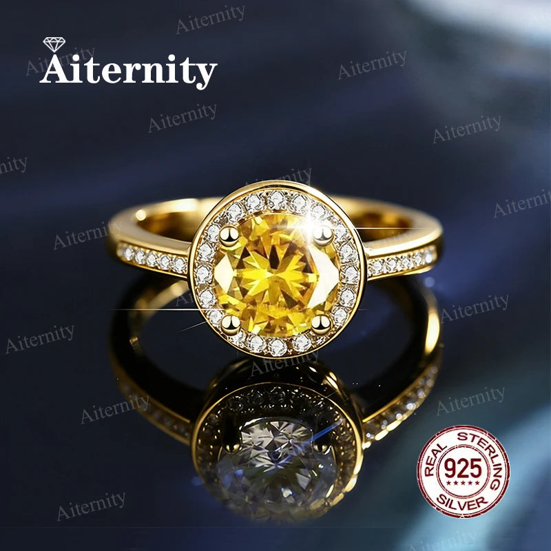 Moissanite & Zircon Ring – D VVS1 Adjustable S925 Silver Women’s Wedding Ring