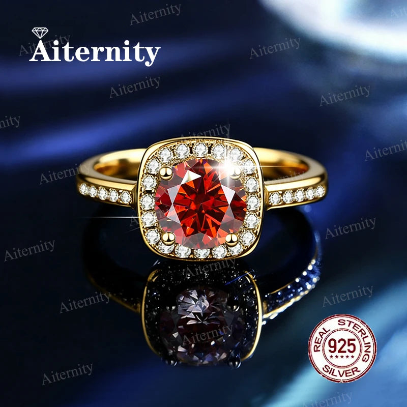 Moissanite & Zircon Ring – D VVS1 Adjustable S925 Silver Women’s Wedding Ring