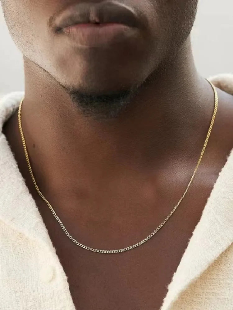 Men’s Cuban Chain Necklace – 3mm Stainless Steel Fashion Jewelry