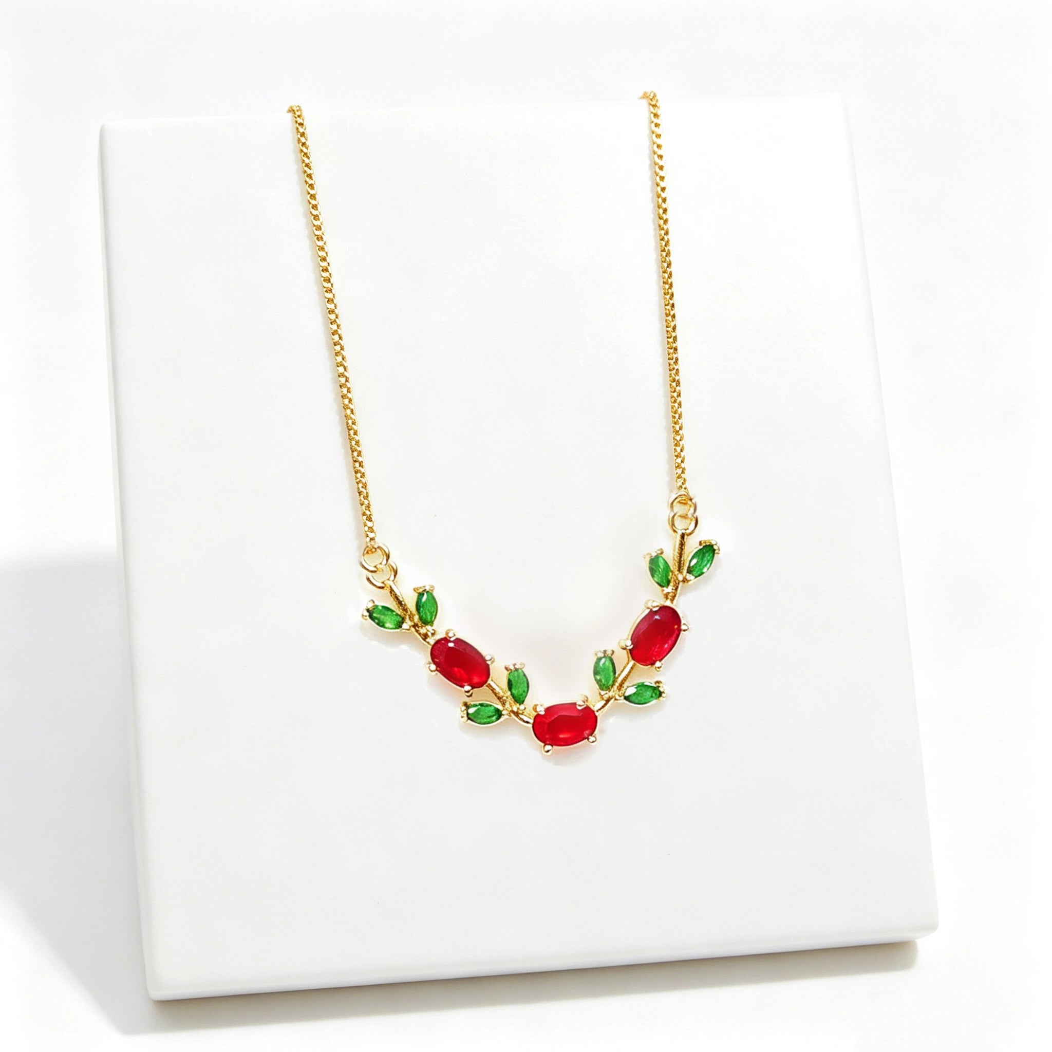 Crystal Leaf Vine Jewelry Set – Necklace & Bracelet