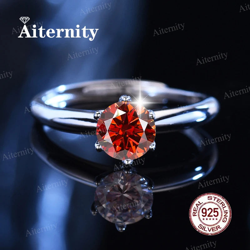 Moissanite & Zircon Ring – D VVS1 Adjustable S925 Silver Women’s Wedding Ring