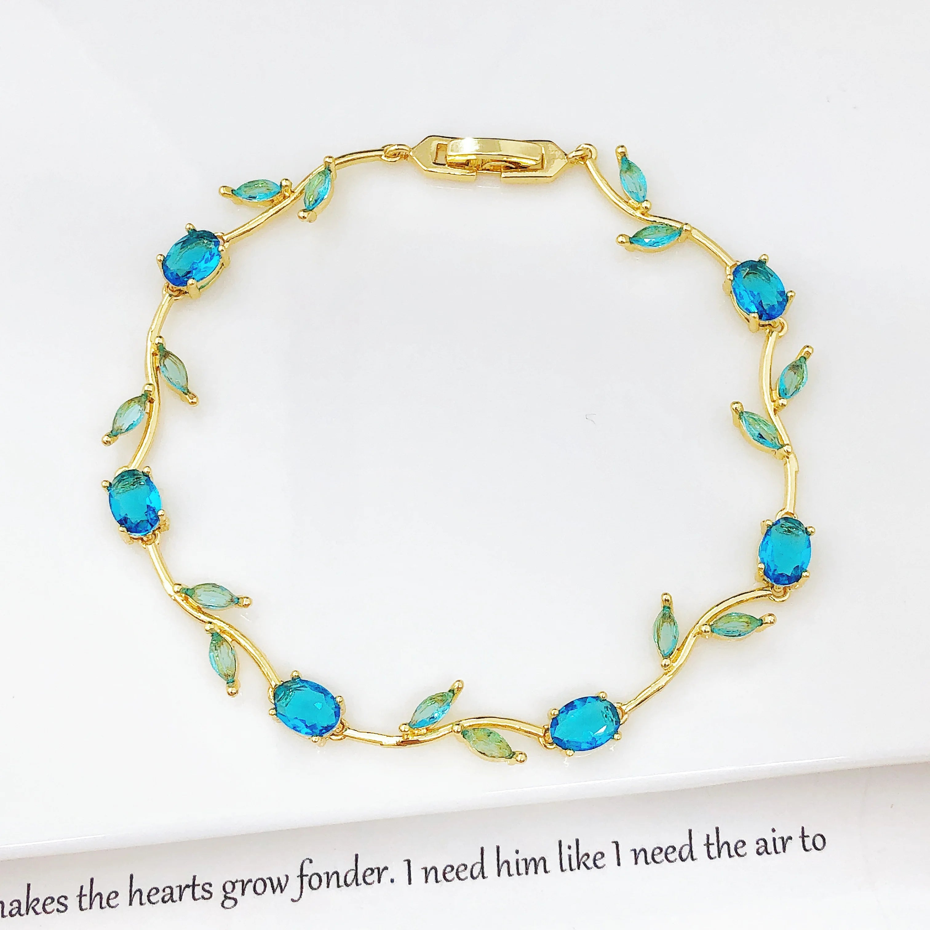 Crystal Leaf Vine Jewelry Set – Necklace & Bracelet