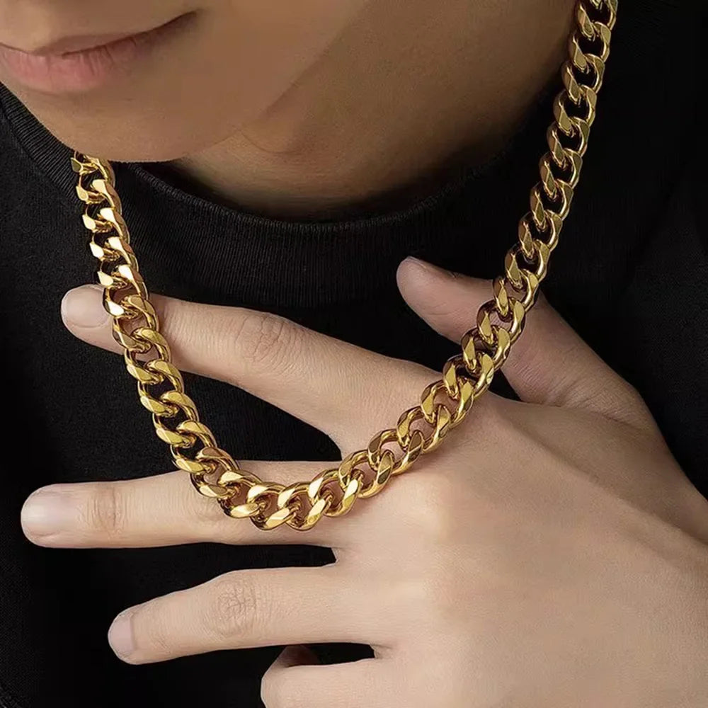 Stainless Steel Cuban Link Chain Necklace — 3/5/7mm Hip-Hop Style
