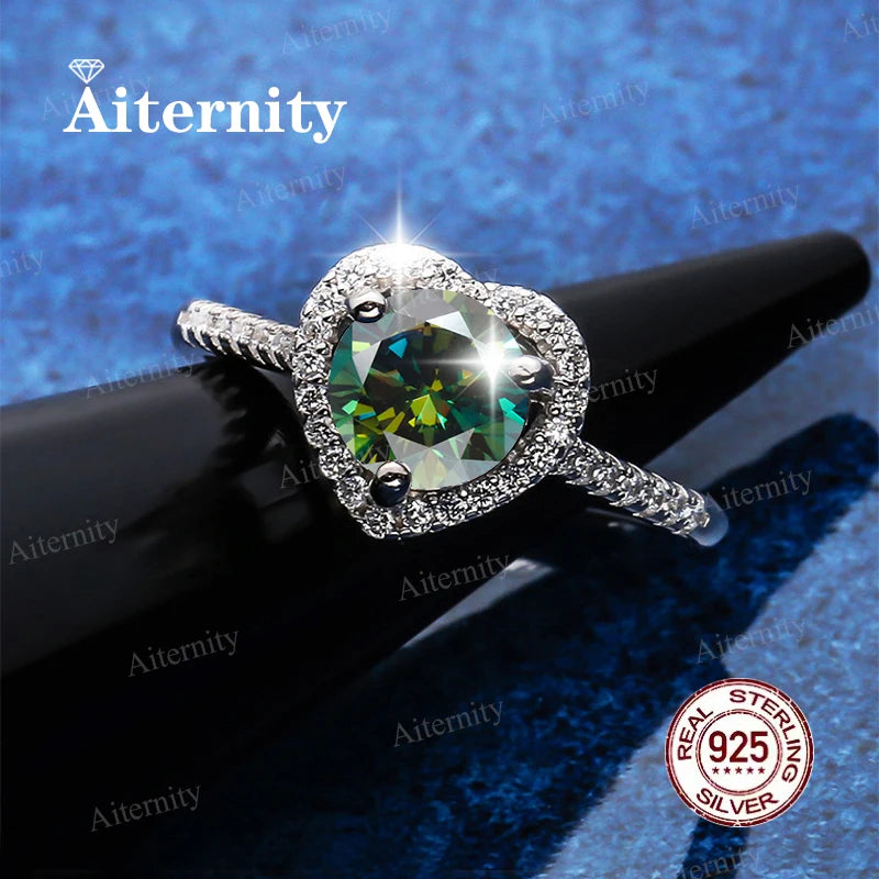 Moissanite & Zircon Ring – D VVS1 Adjustable S925 Silver Women’s Wedding Ring
