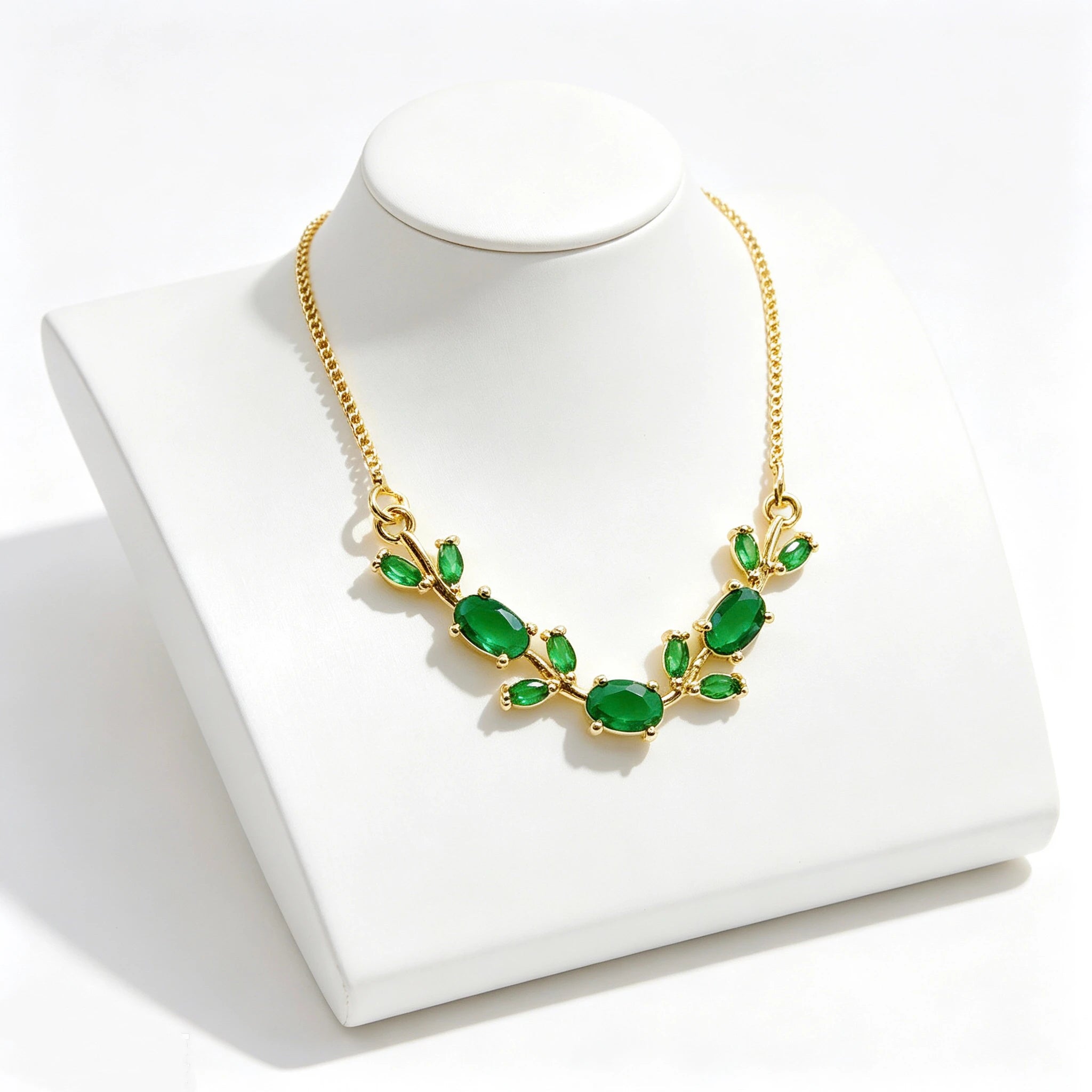 Crystal Leaf Vine Jewelry Set – Necklace & Bracelet