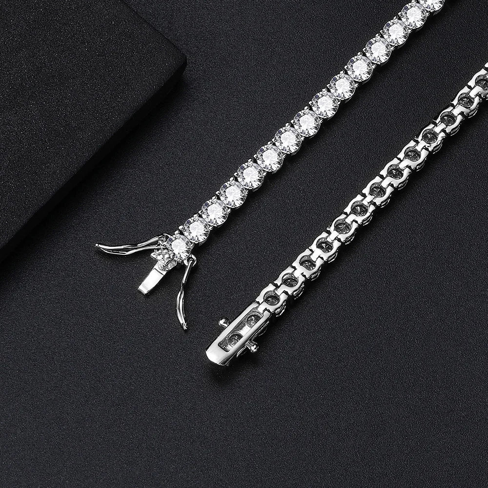 D VVS1 Moissanite Tennis Bracelet – GRA Certified 925 Silver Single Row Classic