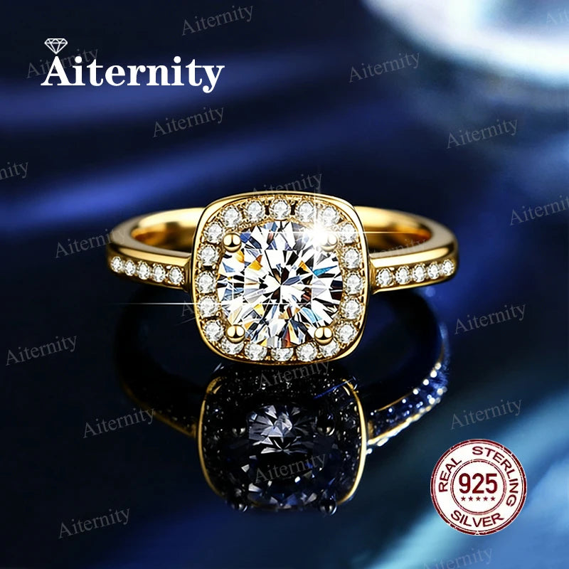 Moissanite & Zircon Ring – D VVS1 Adjustable S925 Silver Women’s Wedding Ring