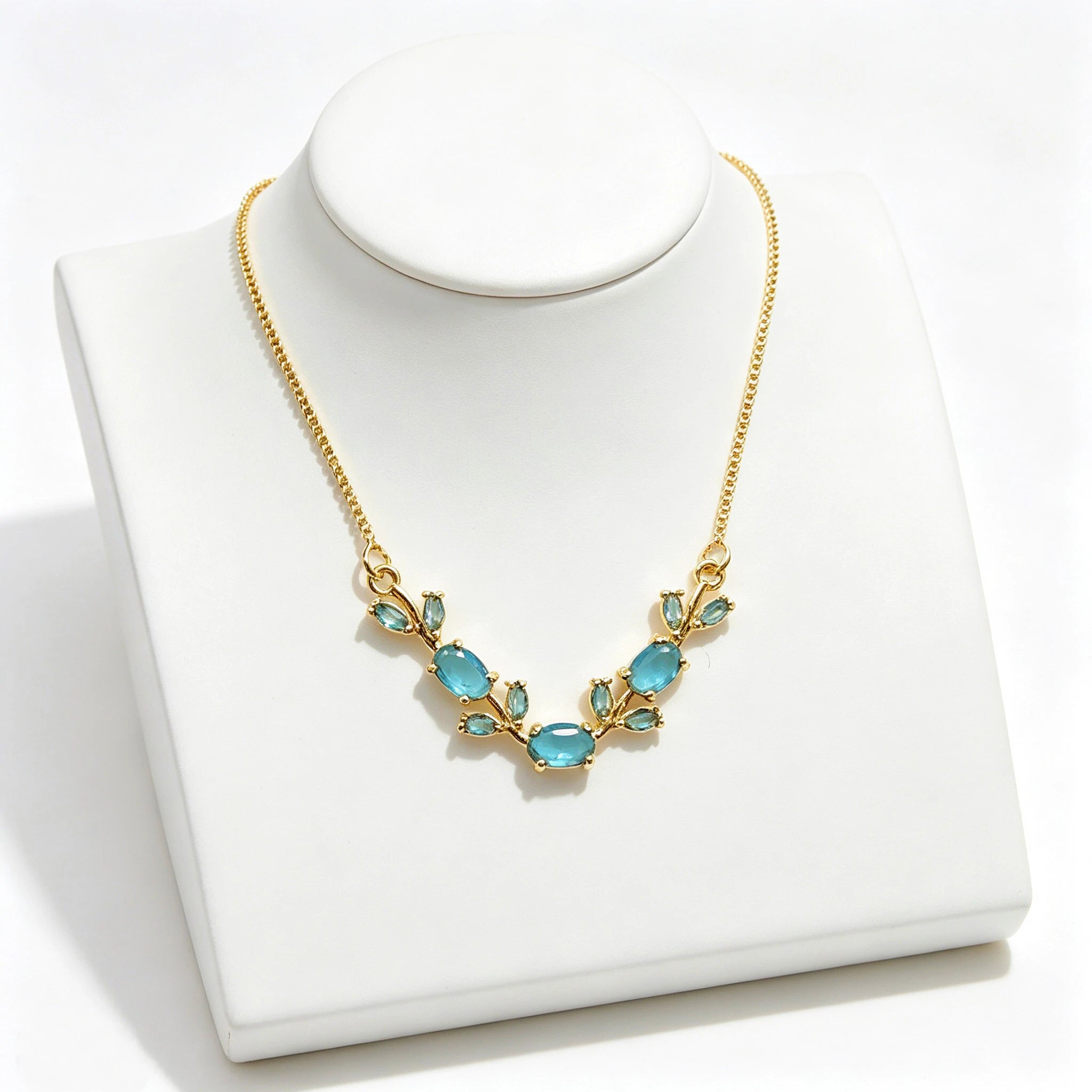 Crystal Leaf Vine Jewelry Set – Necklace & Bracelet