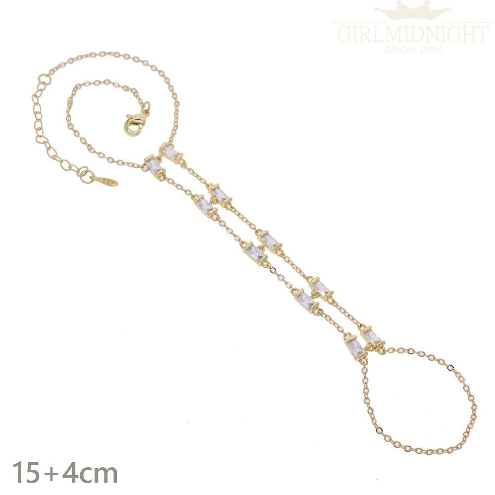 Double Chain CZ Bracelet for Women