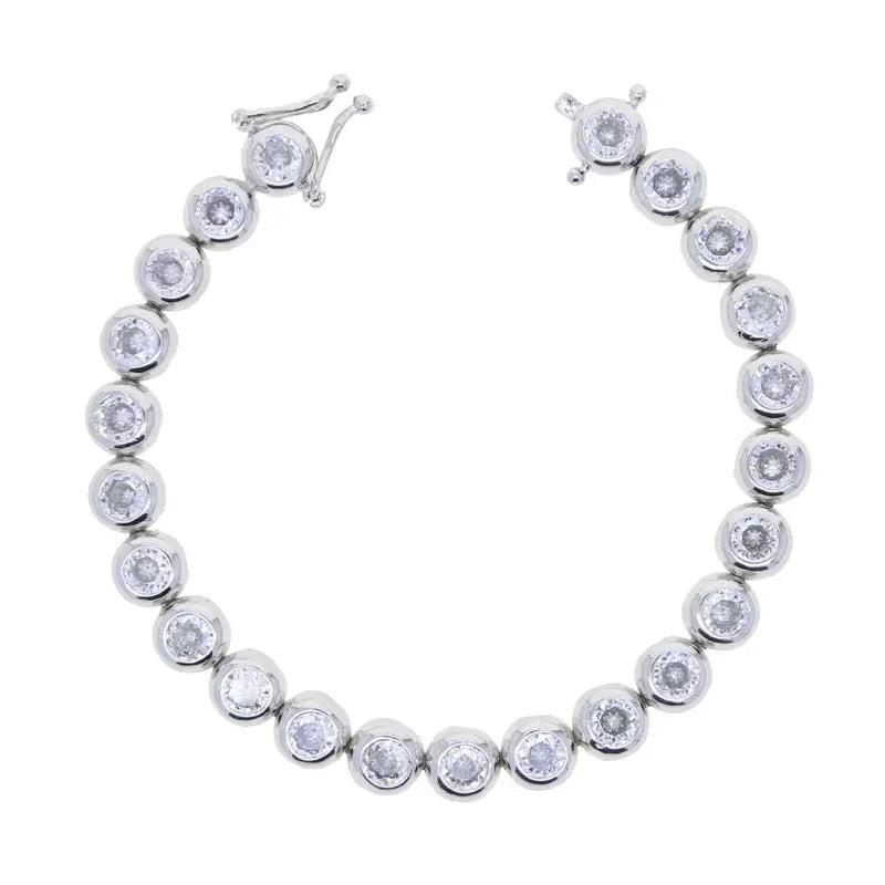 CZ Gold Jewelry Set – Bracelet, Bangle & Ring