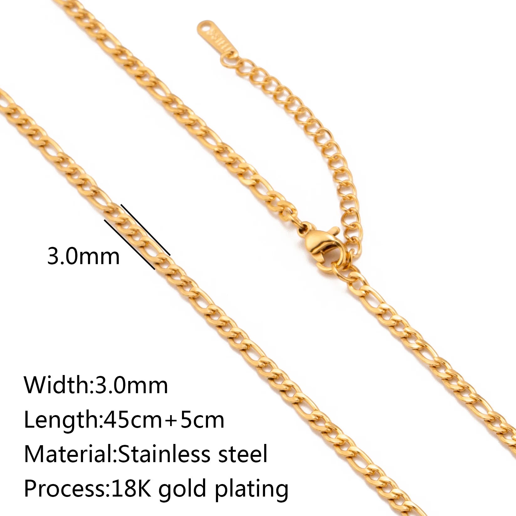 5-Piece Chain Necklace Set – 18K Gold Plated Stainless Steel Layering Necklaces