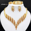 Gold 4-Piece Jewelry Set – Necklace, Earrings, Ring & Bracelet