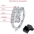 3.8CT Full Moissanite Wedding Band | 10 Gems | 925 Sterling Silver | GRA Certified