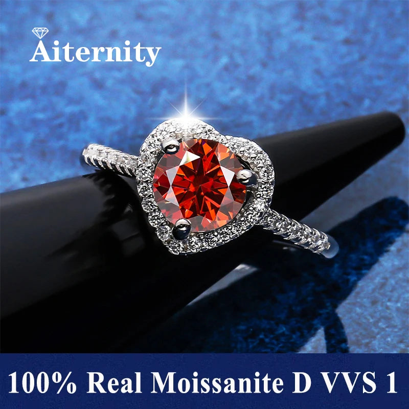 18K Gold Plated Moissanite Ring – D VVS1 Adjustable S925 Silver