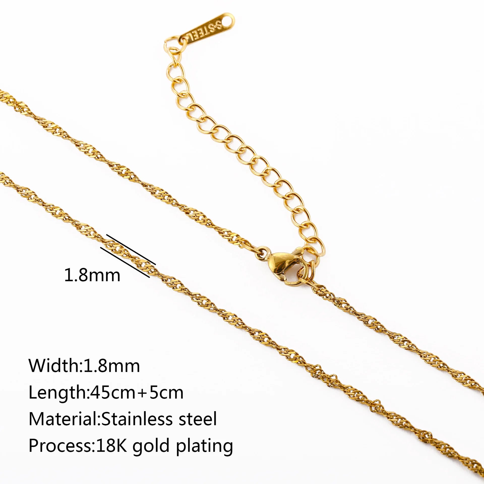 5-Piece Chain Necklace Set – 18K Gold Plated Stainless Steel Layering Necklaces