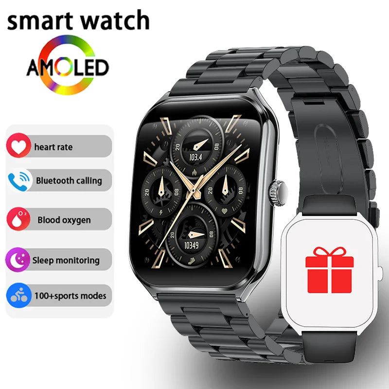 Ultra Thin Smart Watch – 1.96" AMOLED, BT Calling & Health Tracking