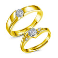 0.5CT Moissanite Couple Rings | 925 Rhodium-Plated Silver | GRA Certified | Adjustable