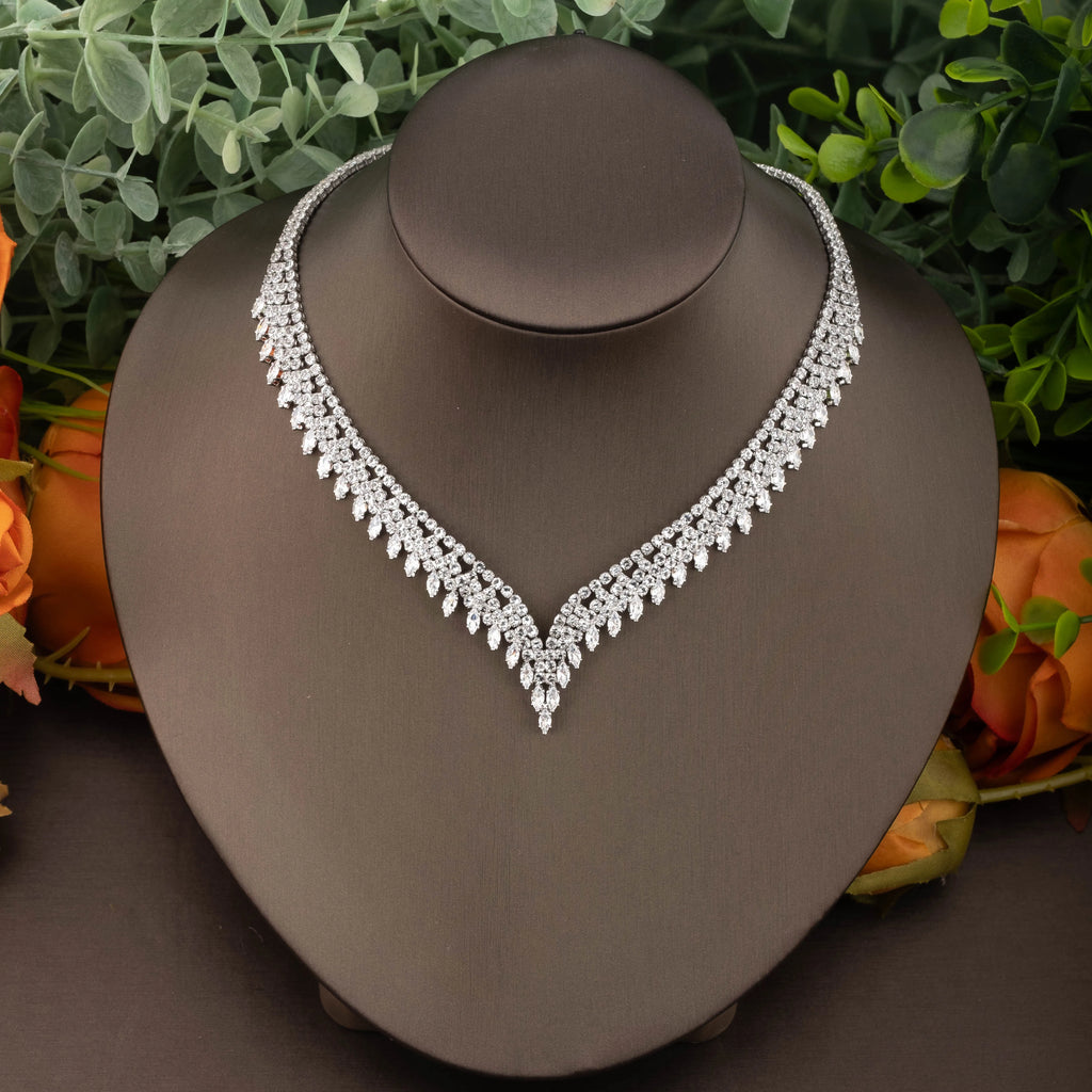 Arabic Leaf Zirconia Jewelry Set – 4 Pieces for Women