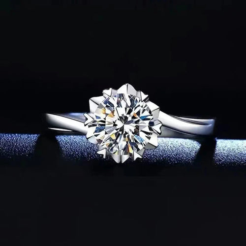 18K Gold Plated Moissanite Ring – D VVS1 Adjustable S925 Silver
