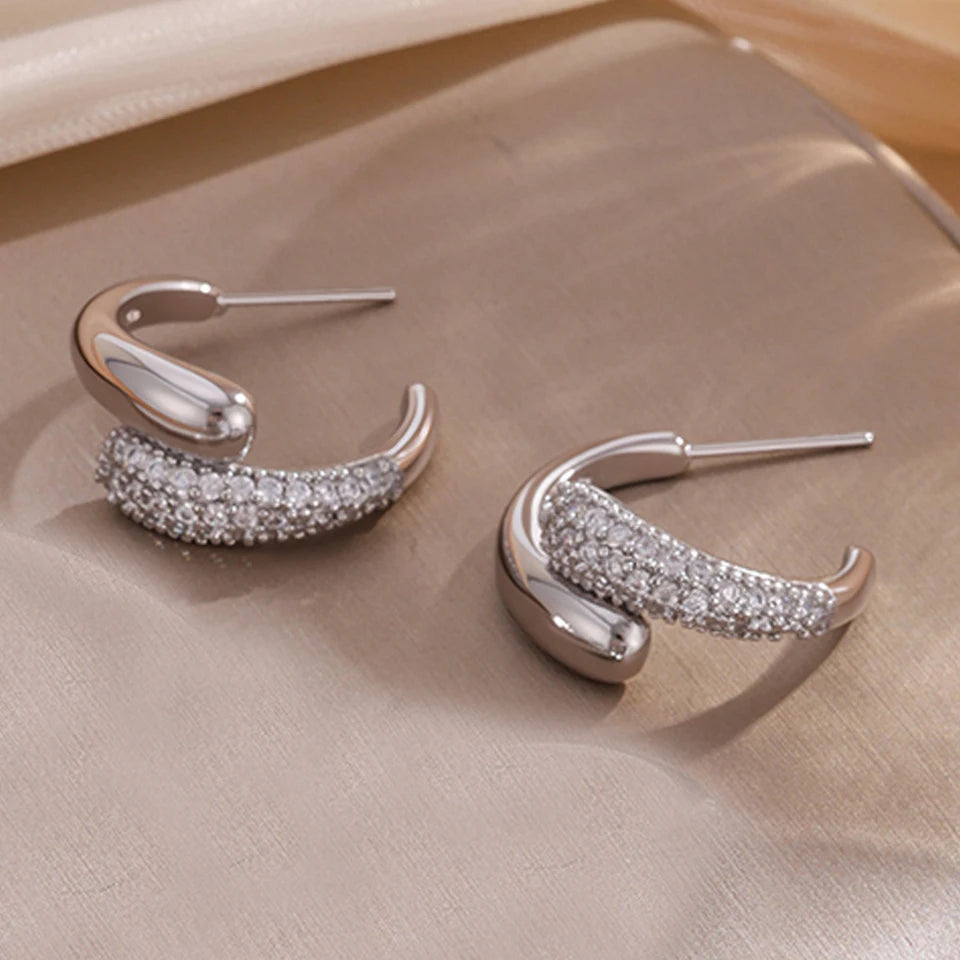 Zircon Water Drop Jewelry Set – Bracelet, Ring & Earrings