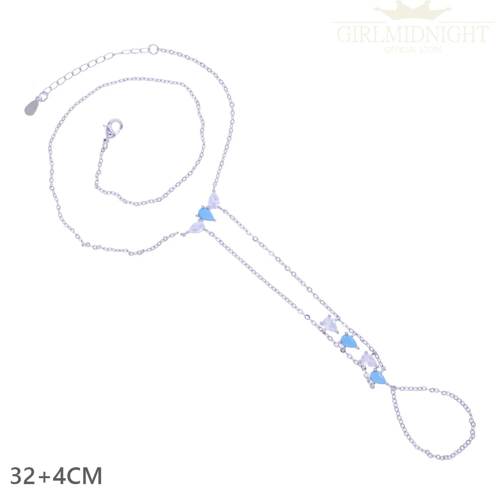 Double Chain CZ Bracelet for Women