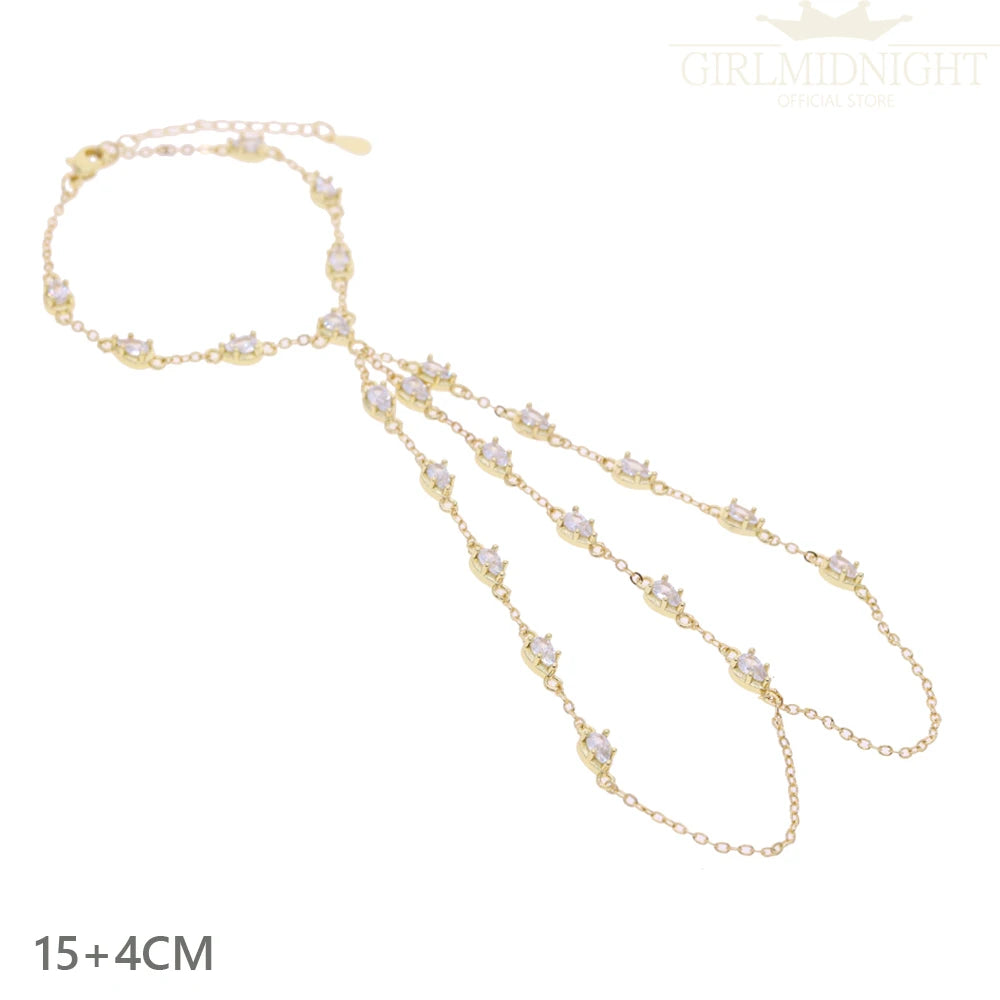Double Chain CZ Bracelet for Women