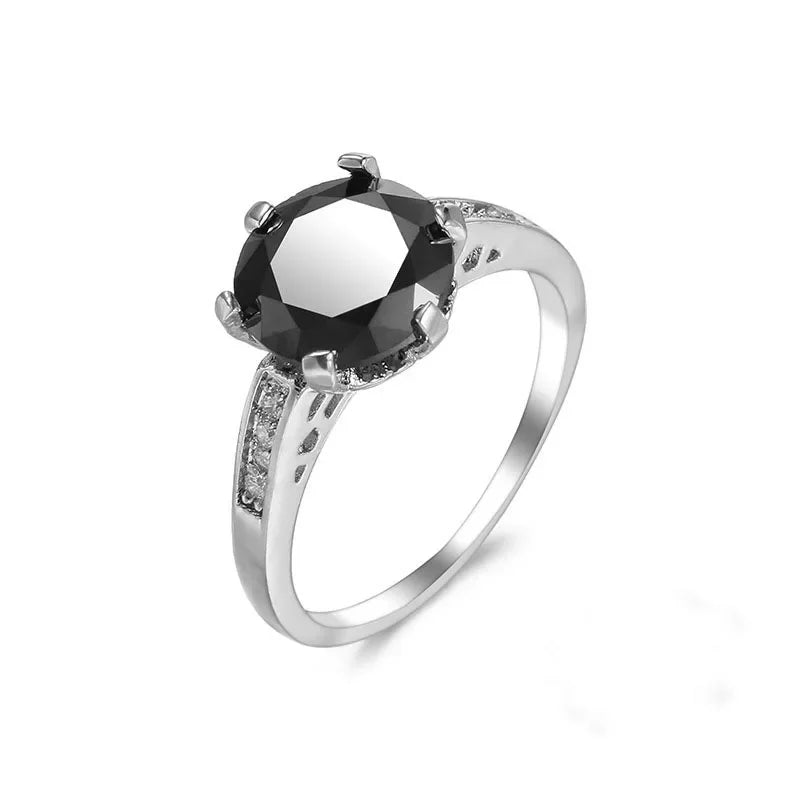 Vintage Black Obsidian Solitaire Ring – 925 Sterling Silver | Women's Fine Jewelry