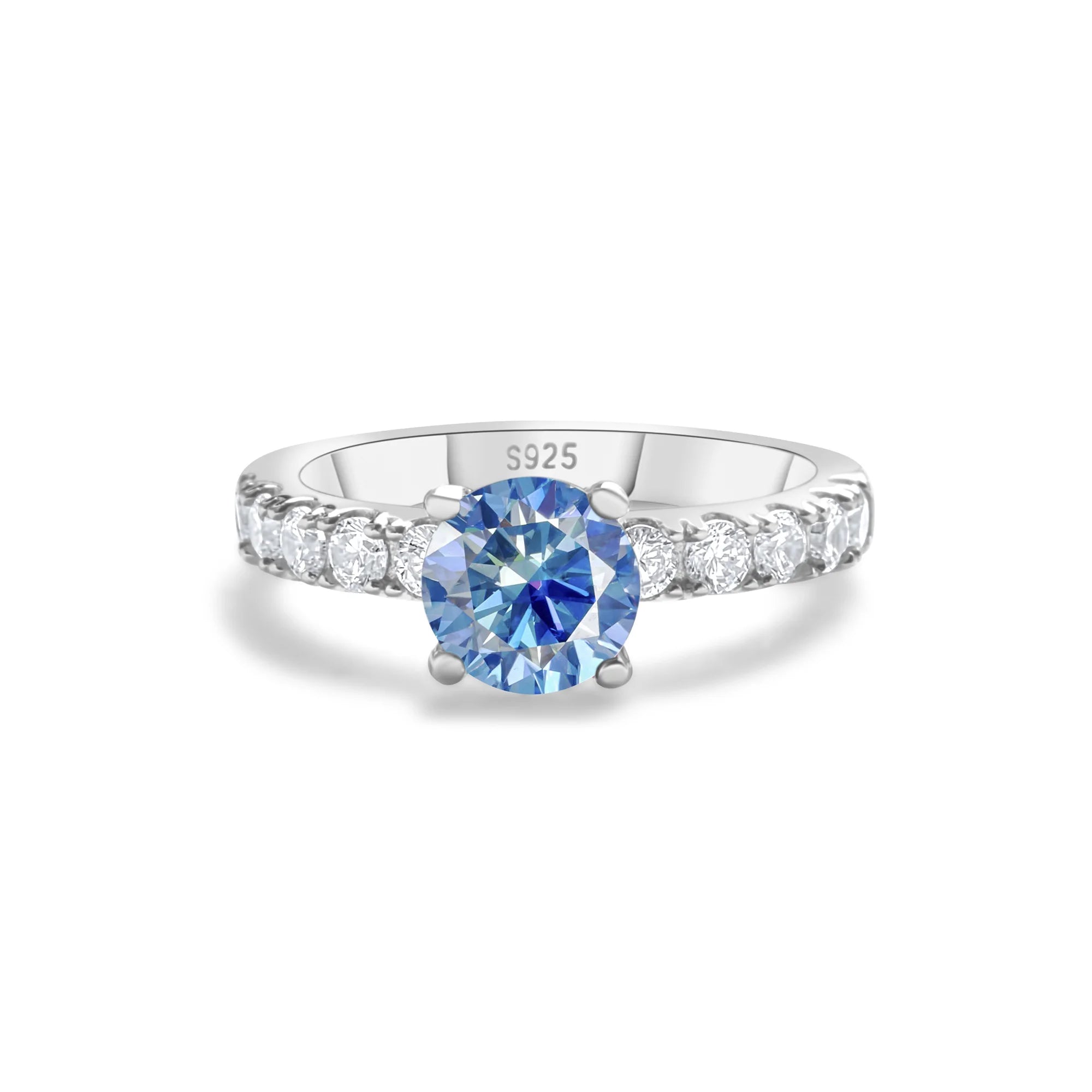 Solitaire Moissanite Engagement Ring – 1 Carat 4-Claw S925 Silver